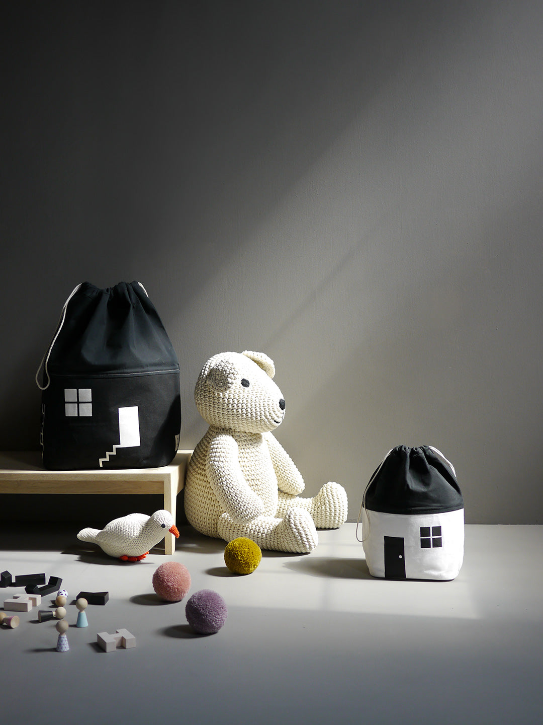House No.2 Medium Organic Storage Bag by Rock &amp; Pebble