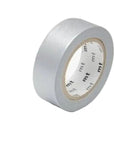 Roll of silver tape with 'mt' branding on a white background