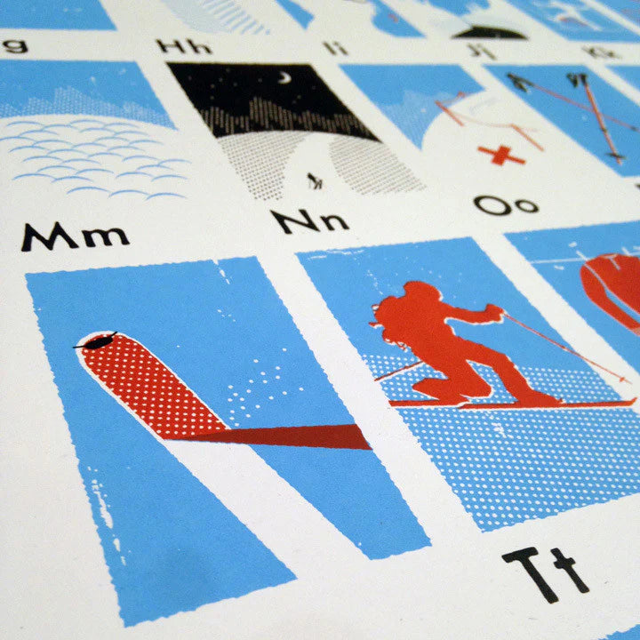 The Skier's Alphabet Print by My Outdoor Alphabet
