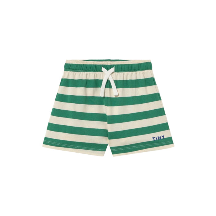 SALE Stripes Short Emerald/Light Cream by Tinycottons