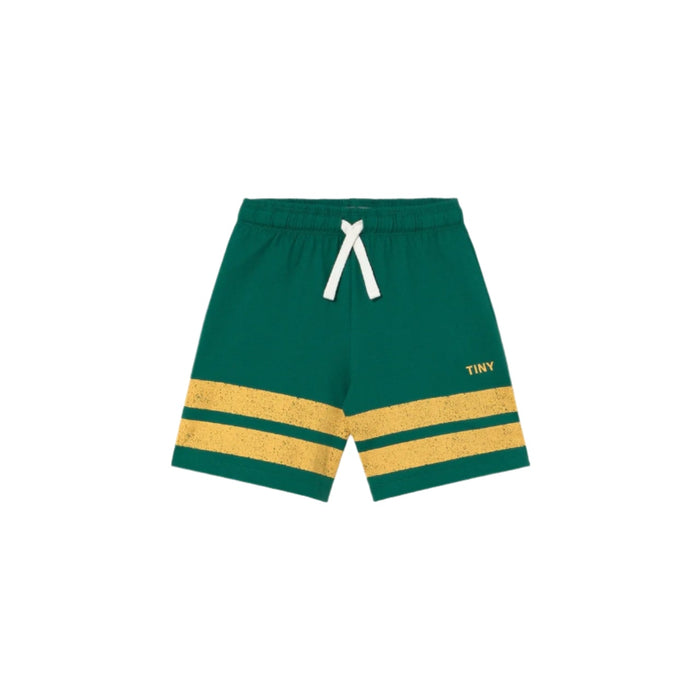 SALE Stripes Logo Short-Dark Emerald by Tinycottons
