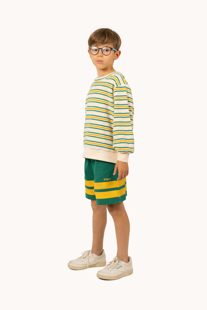 Stripes Logo Short-Dark Emerald by Tinycottons