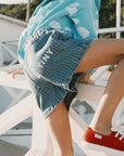 Striped Denim Shorts