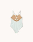 Cyan Fine Stripes Swimsuit