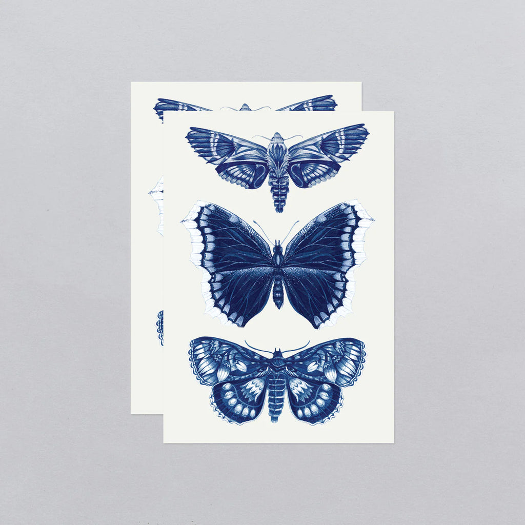 Sapphire Moths Tattoo Pair by Tattly