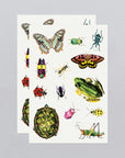 Critters On The Move Tattoo Sheet by Tattly