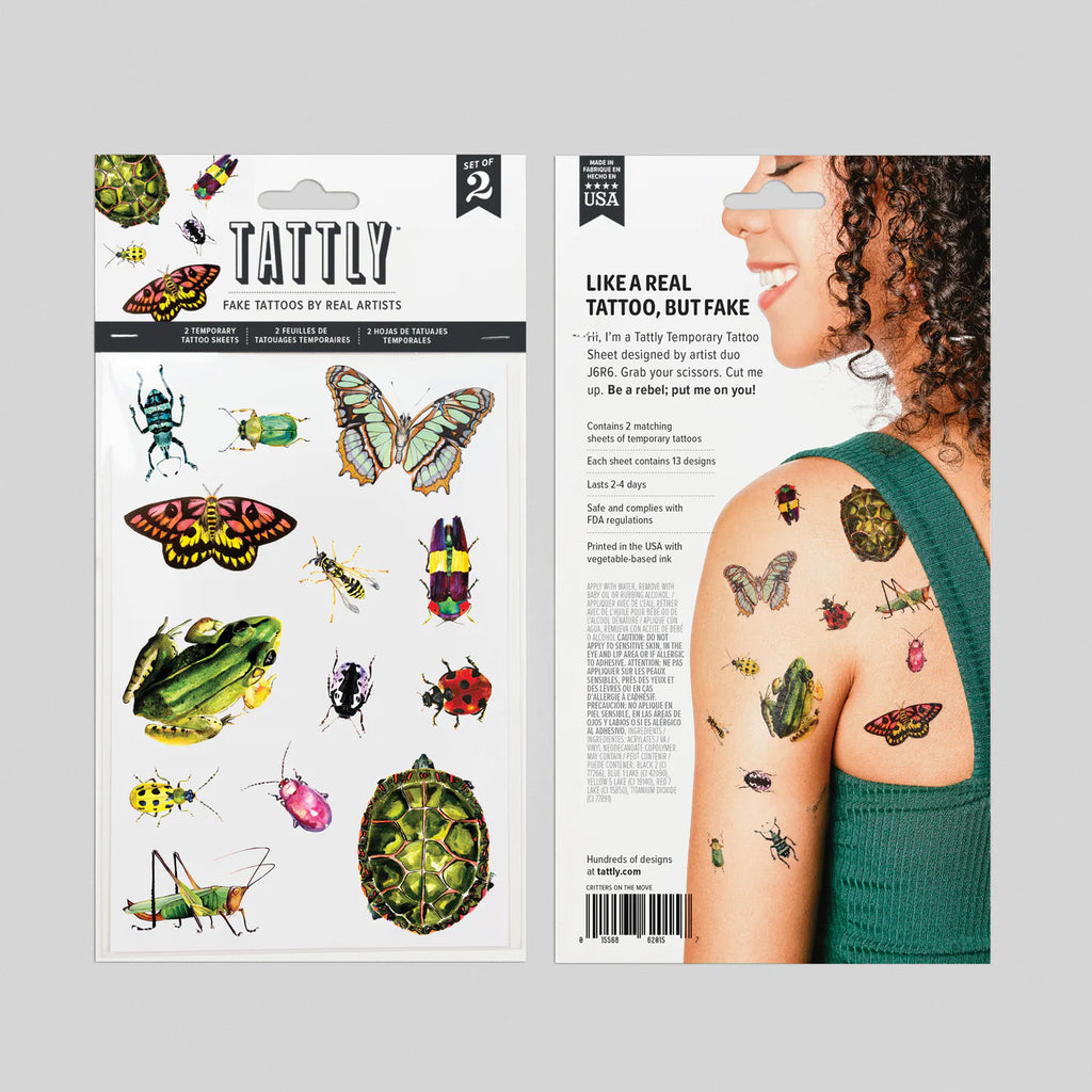 Critters On The Move Tattoo Sheet by Tattly