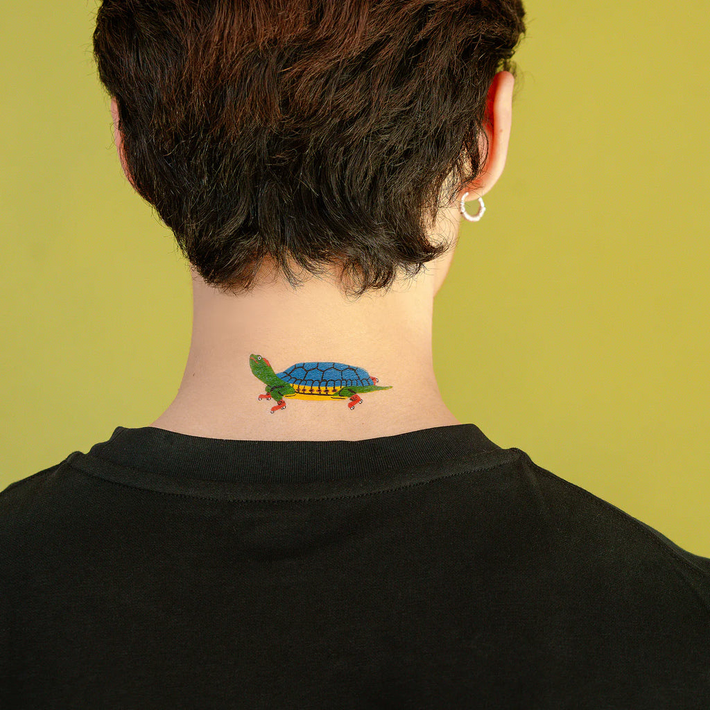 Skater Turtle Tattoo Pair by Tattly