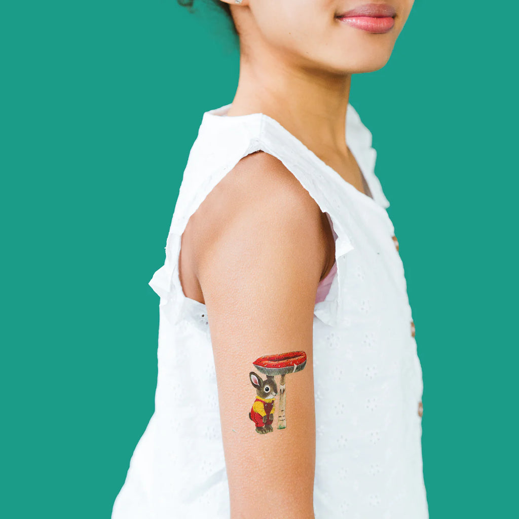 Toadstool Bunny Tattoo Pair by Tattly