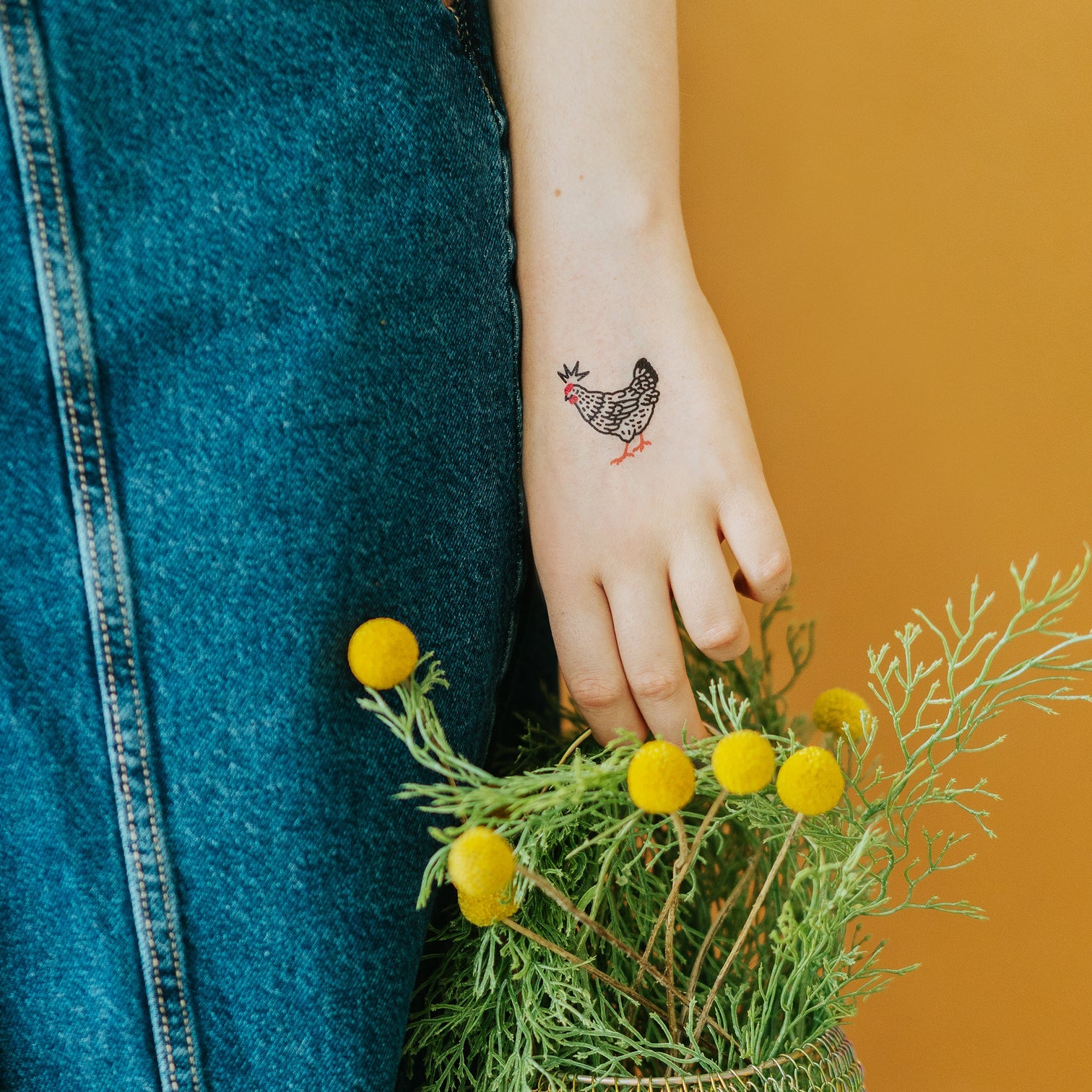 Chicken Tattoo Pair by Tattly