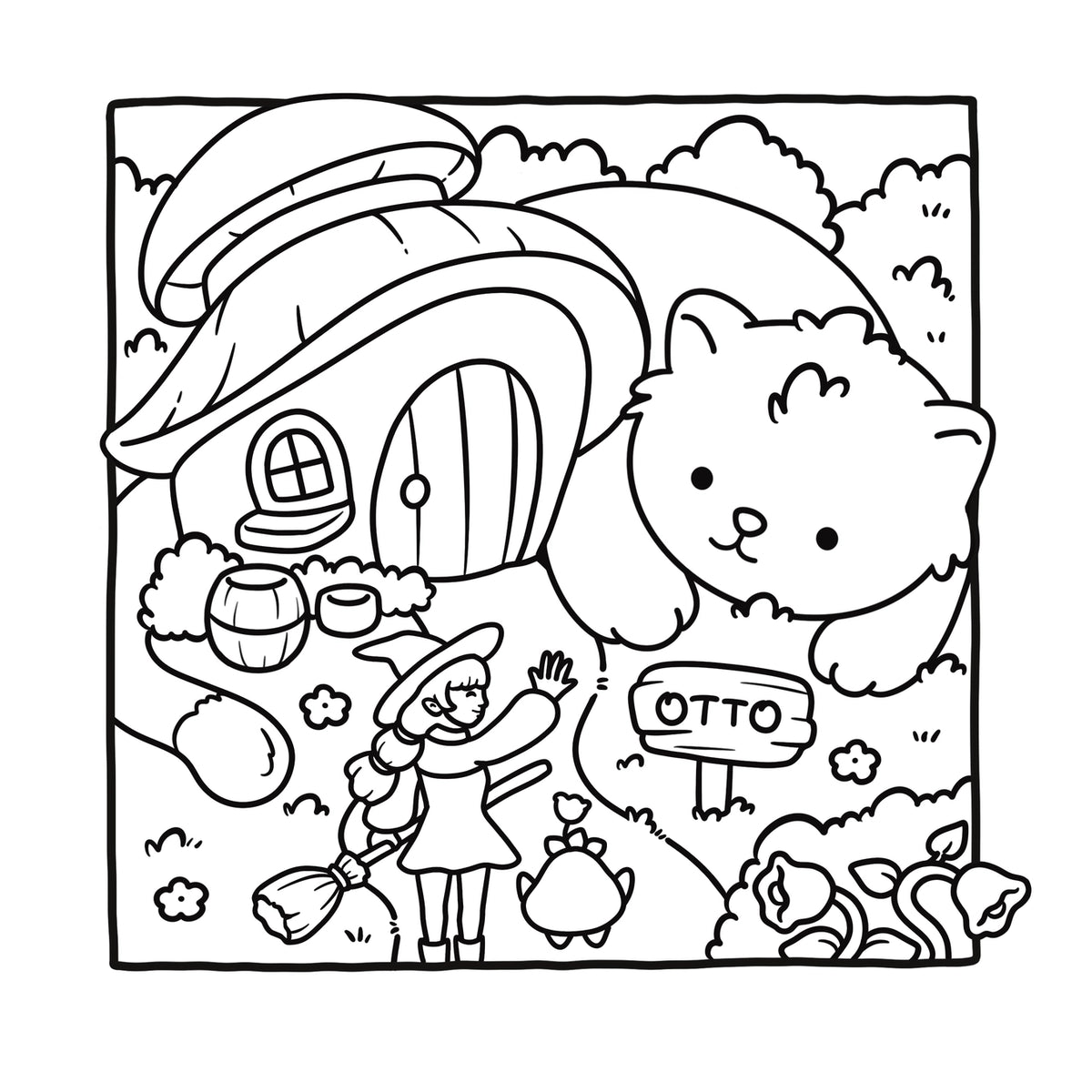 Cozy Witchy Coloring Book by Belly Bean Co.