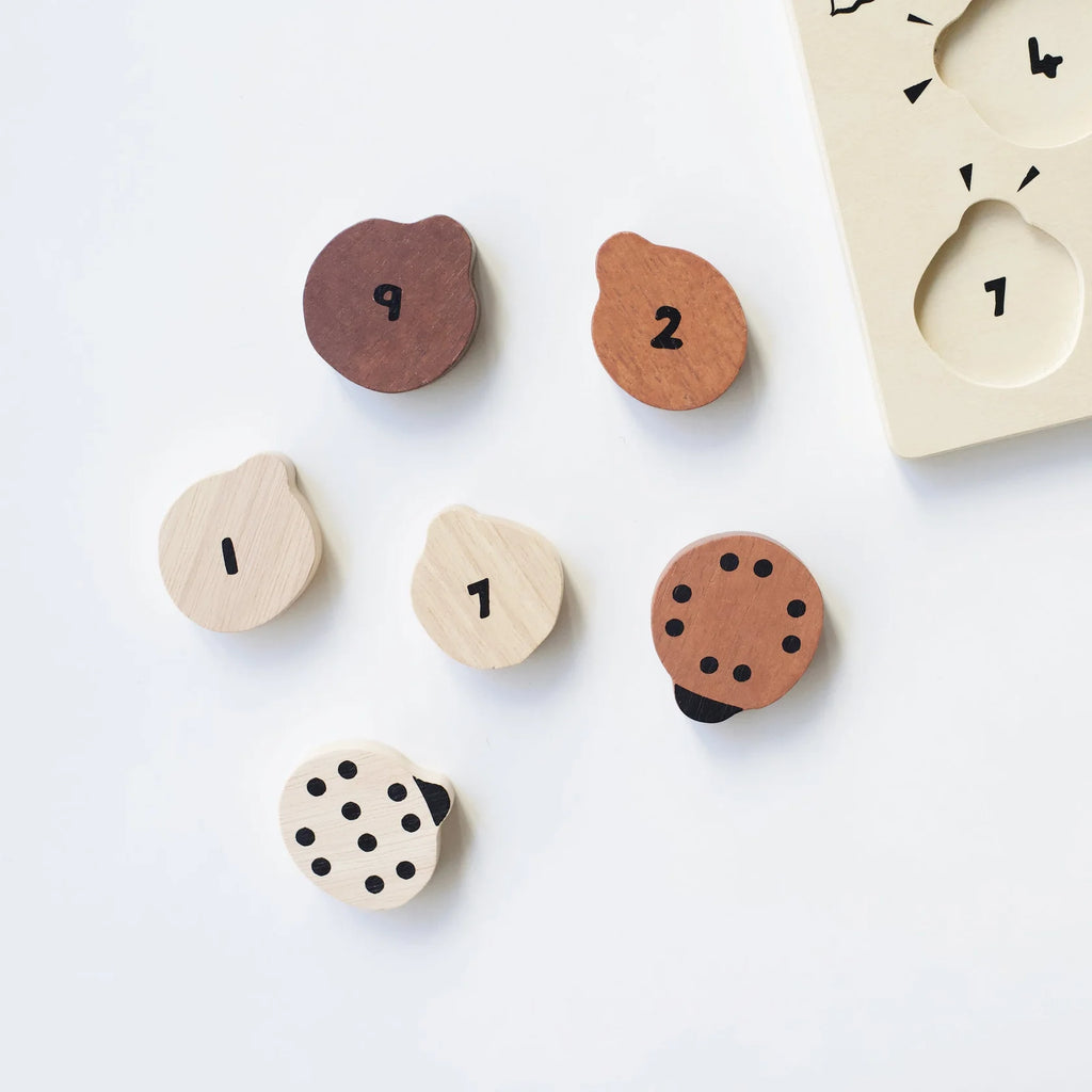 Wooden Tray Puzzle - Count to 10 Ladybugs by Wee Gallery