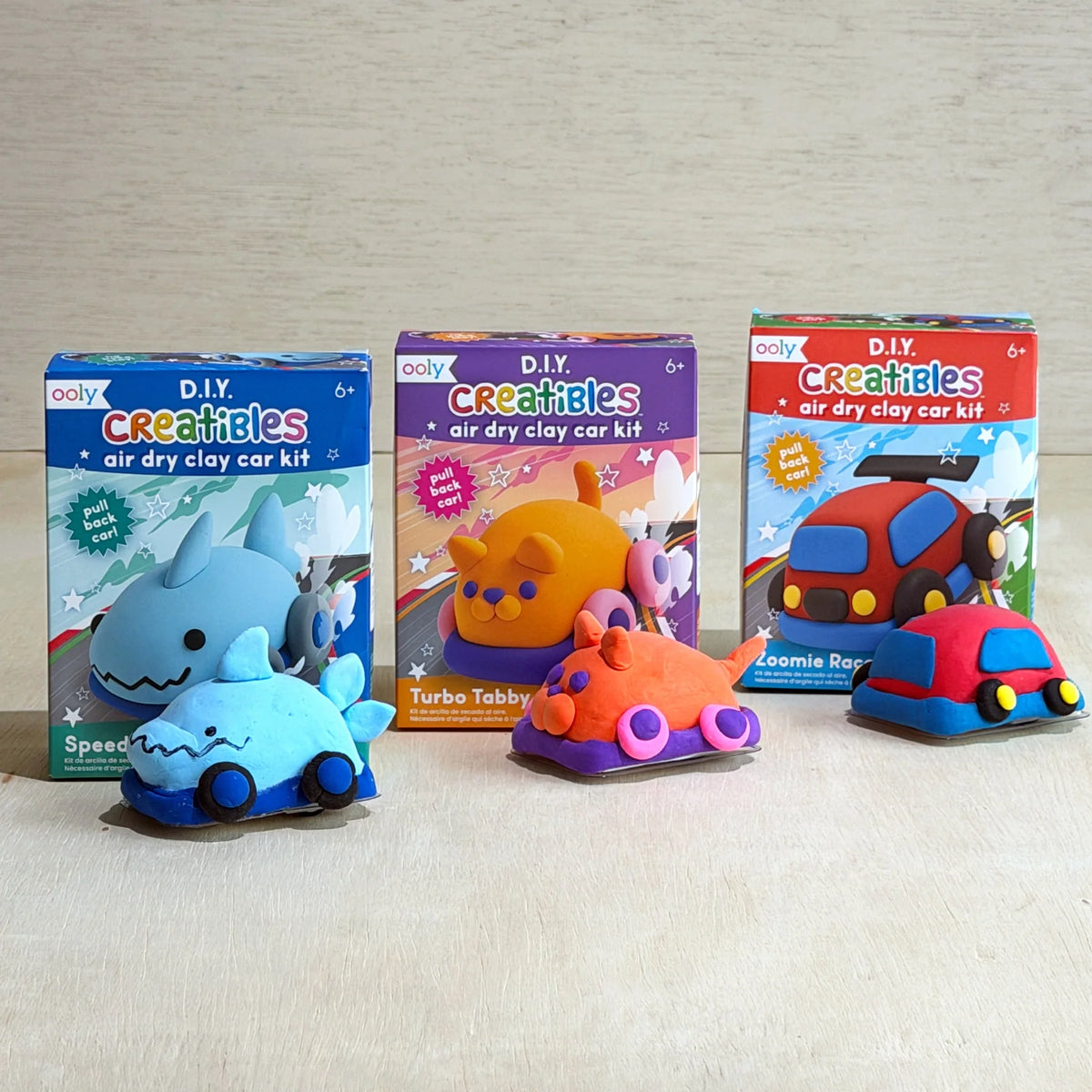 Creatibles Air Dry Clay Car Kit - Zoomie Racecar
