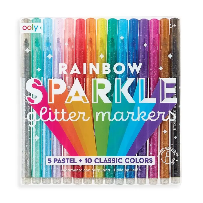 Rainbow Sparkle Glitter Markers by Ooly