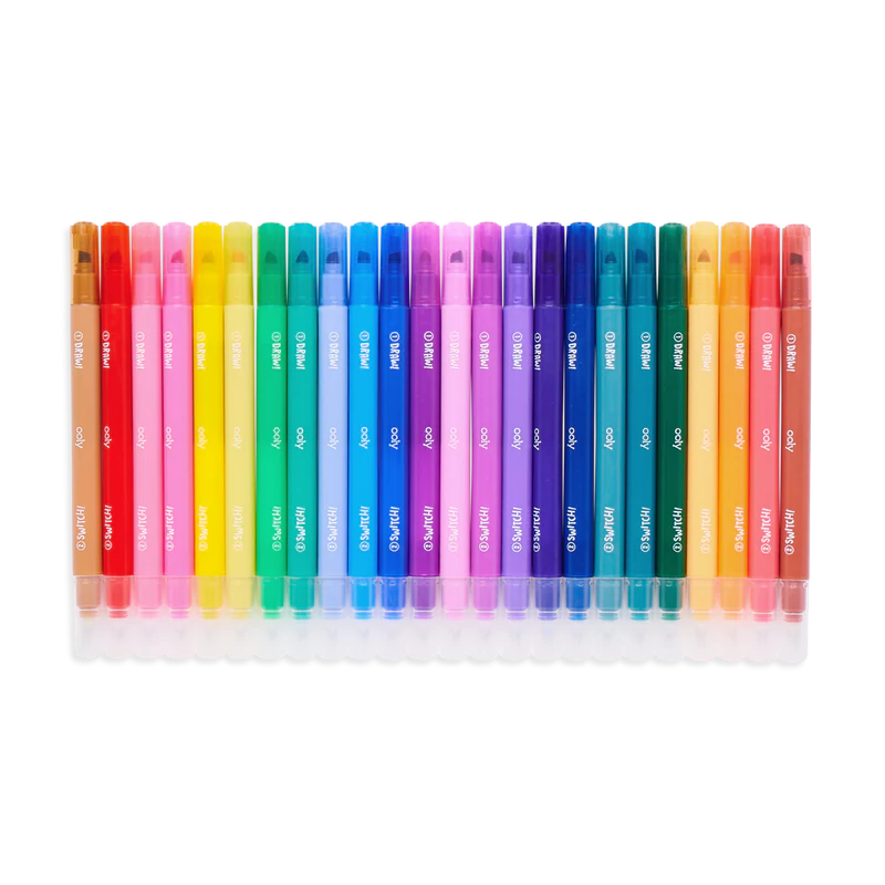 Ooly 12 Pack Switch-eroo Double Sided Color Changing Markers in Vibrant  Colors, Color Changeable Markers are Cool Back to School Supplies for Art