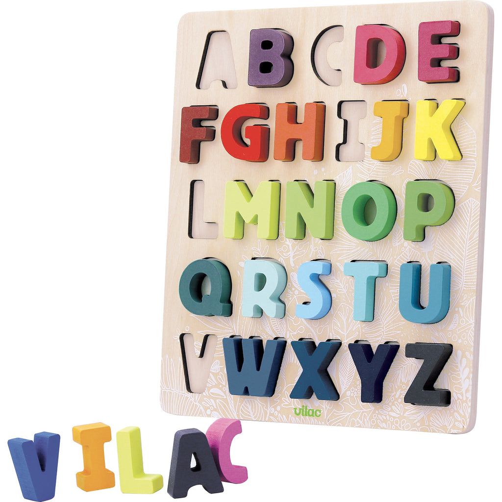An ABC Alphabet-shape puzzle to sort Under the Canopy by Vilac