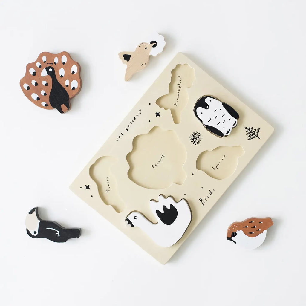 Wooden Tray Puzzle - Birds by Wee Gallery