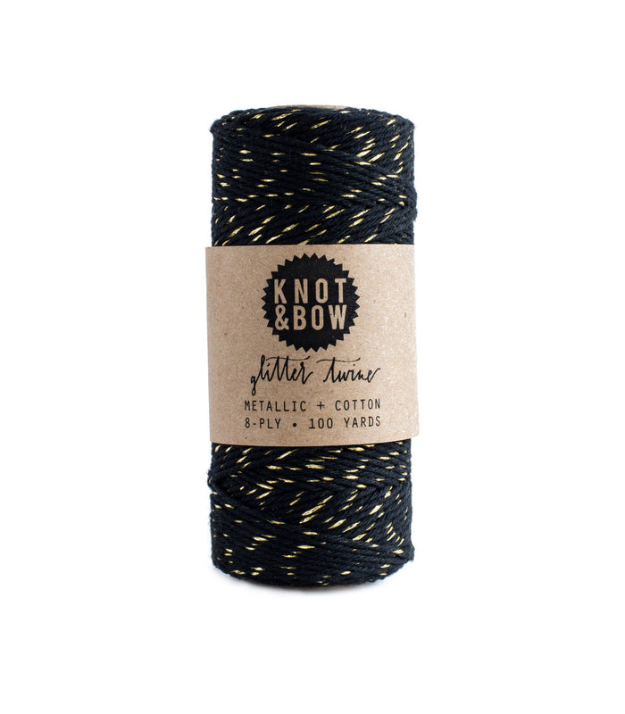 Gold Black Glitter Twine