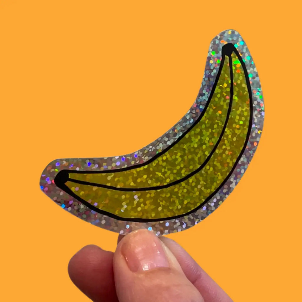 Glitter Banana Sticker by Jenny Lemons