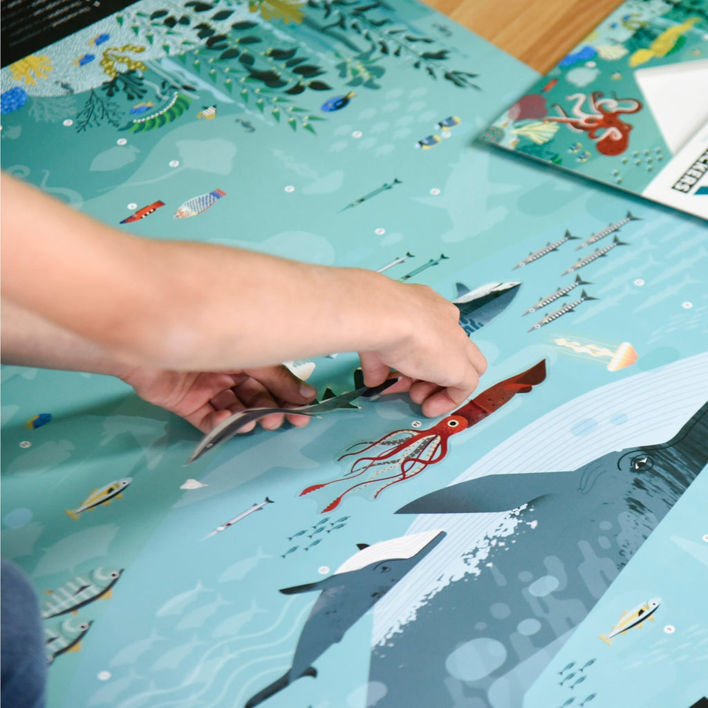 Animals of the Oceans Sticker Activity Poster by Poppik