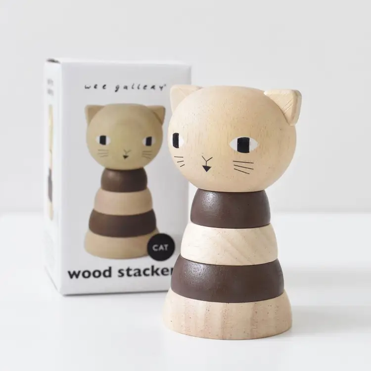 Wood Stacker - Cat by Wee Gallery