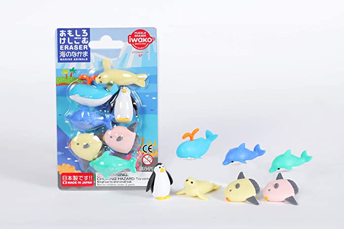Sea Animals Eraser Set by Iwako