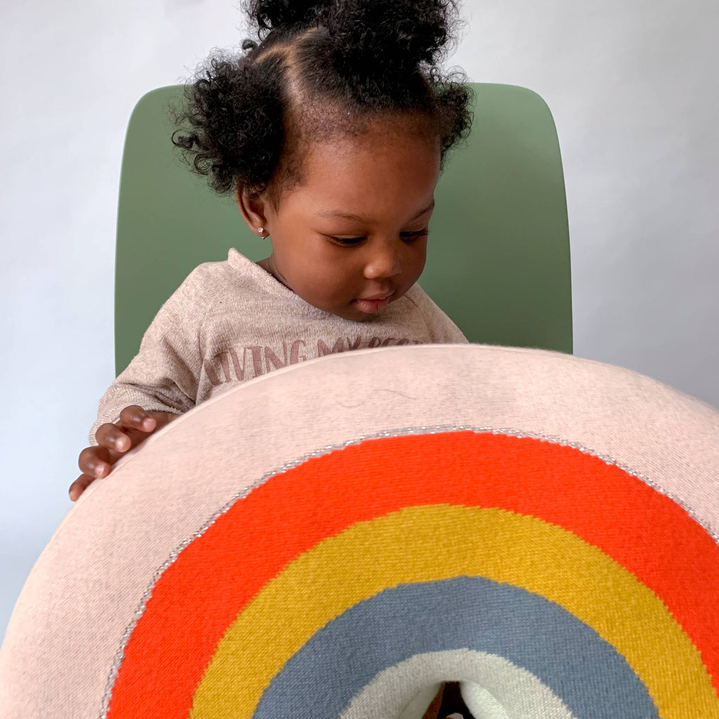 Children's Bright Rainbow Shaped Pillow by Sophie Home
