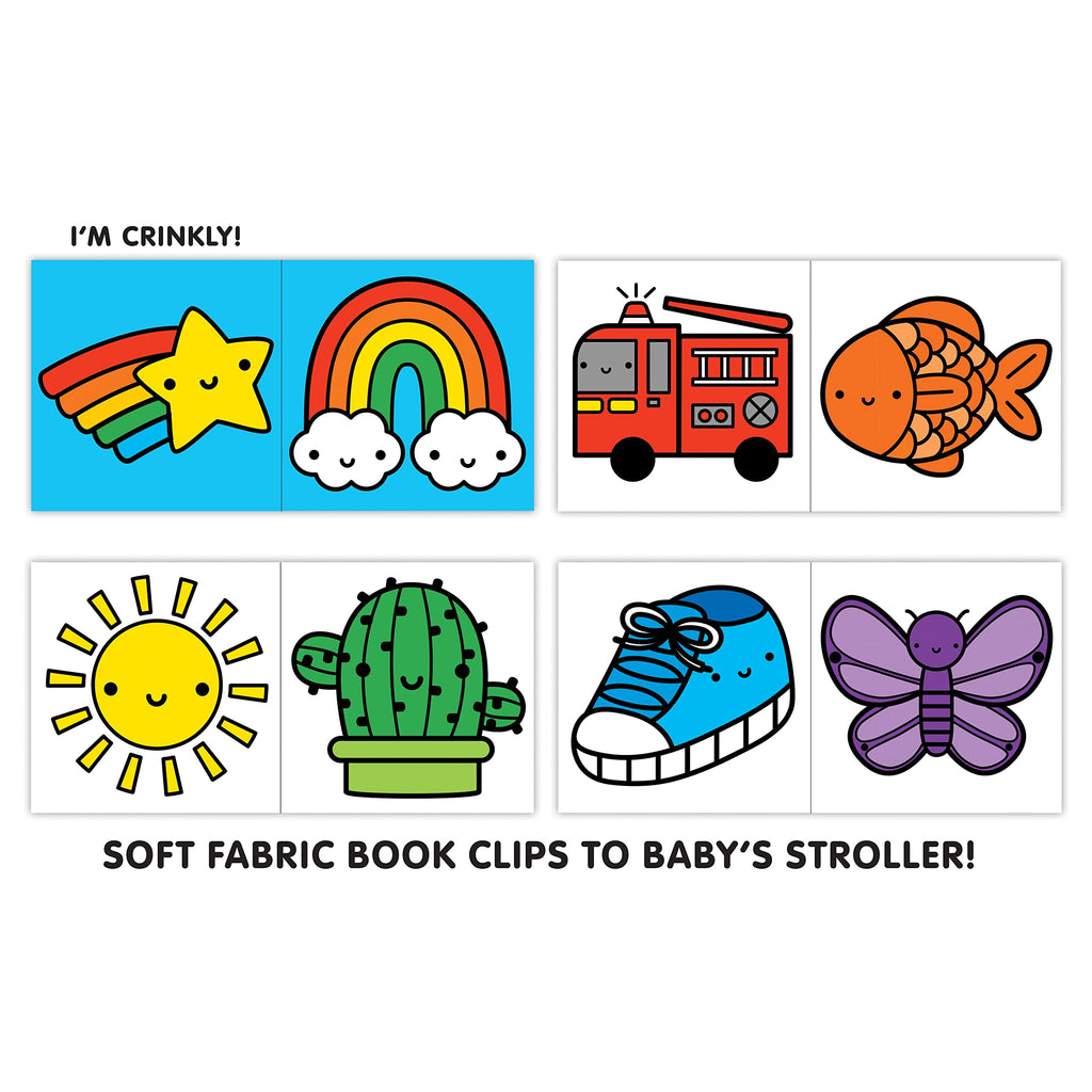 Rainbow World Crinkle Stroller Book by Mochi Kids for Mudpuppy