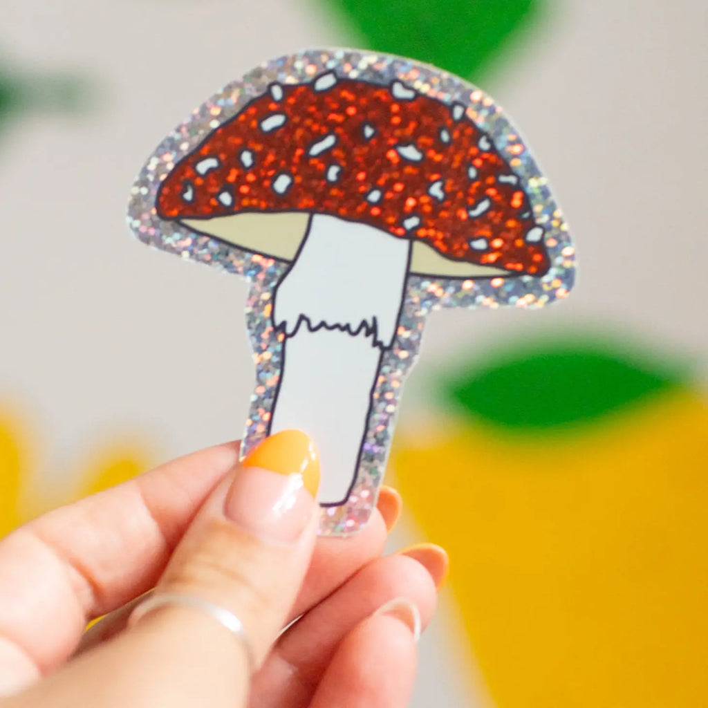 Glitter Toadstool Sticker by Jenny Lemons