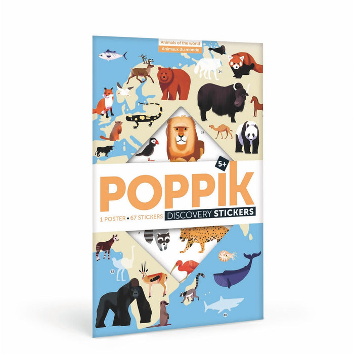Animals of the World Discovery Sticker Activity Poster by Poppik