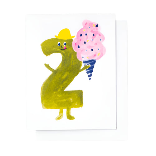 Birthday 2 - Risograph Card by Yellow Owl Workshop