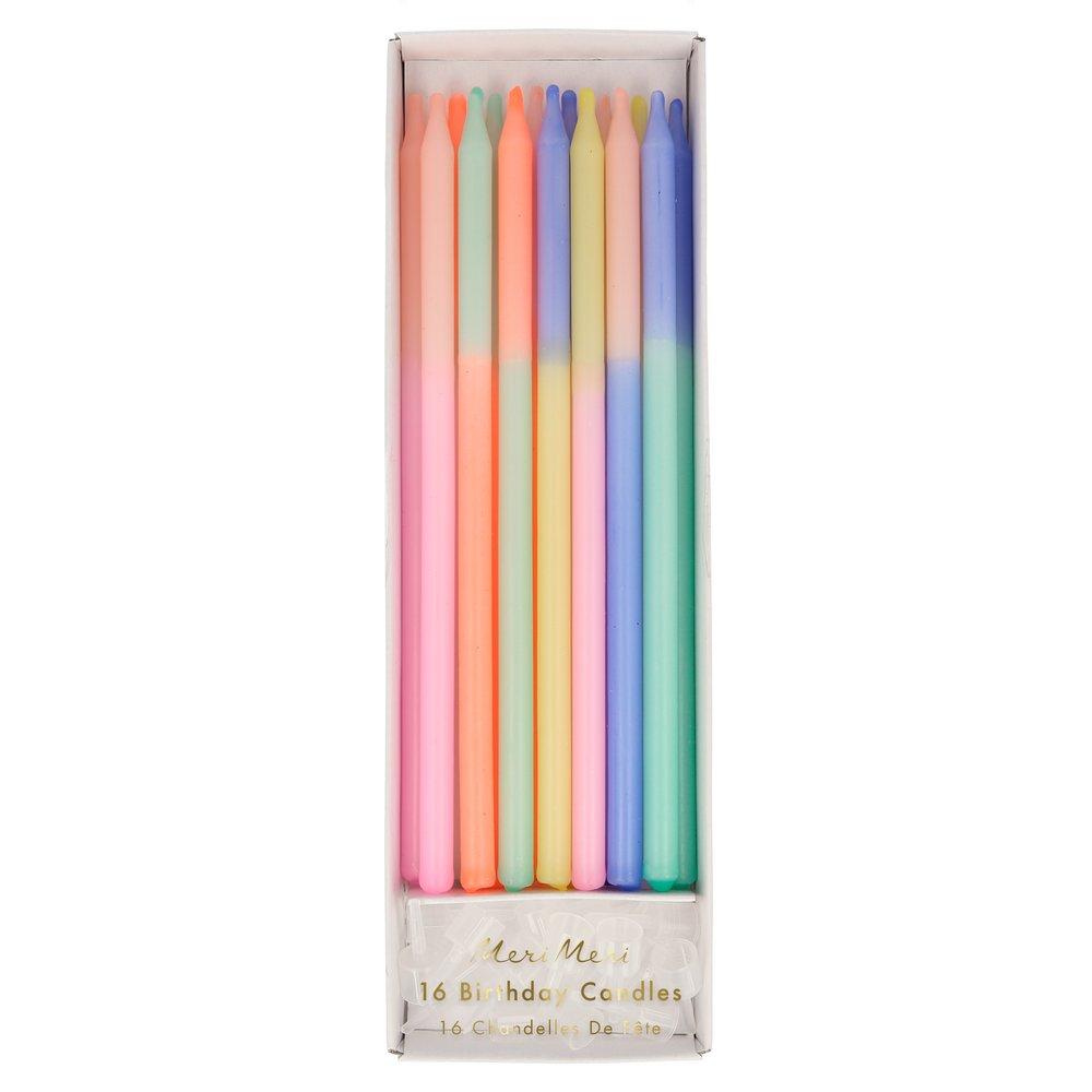 Multi Color Block Candles (set of 16) by Meri Meri