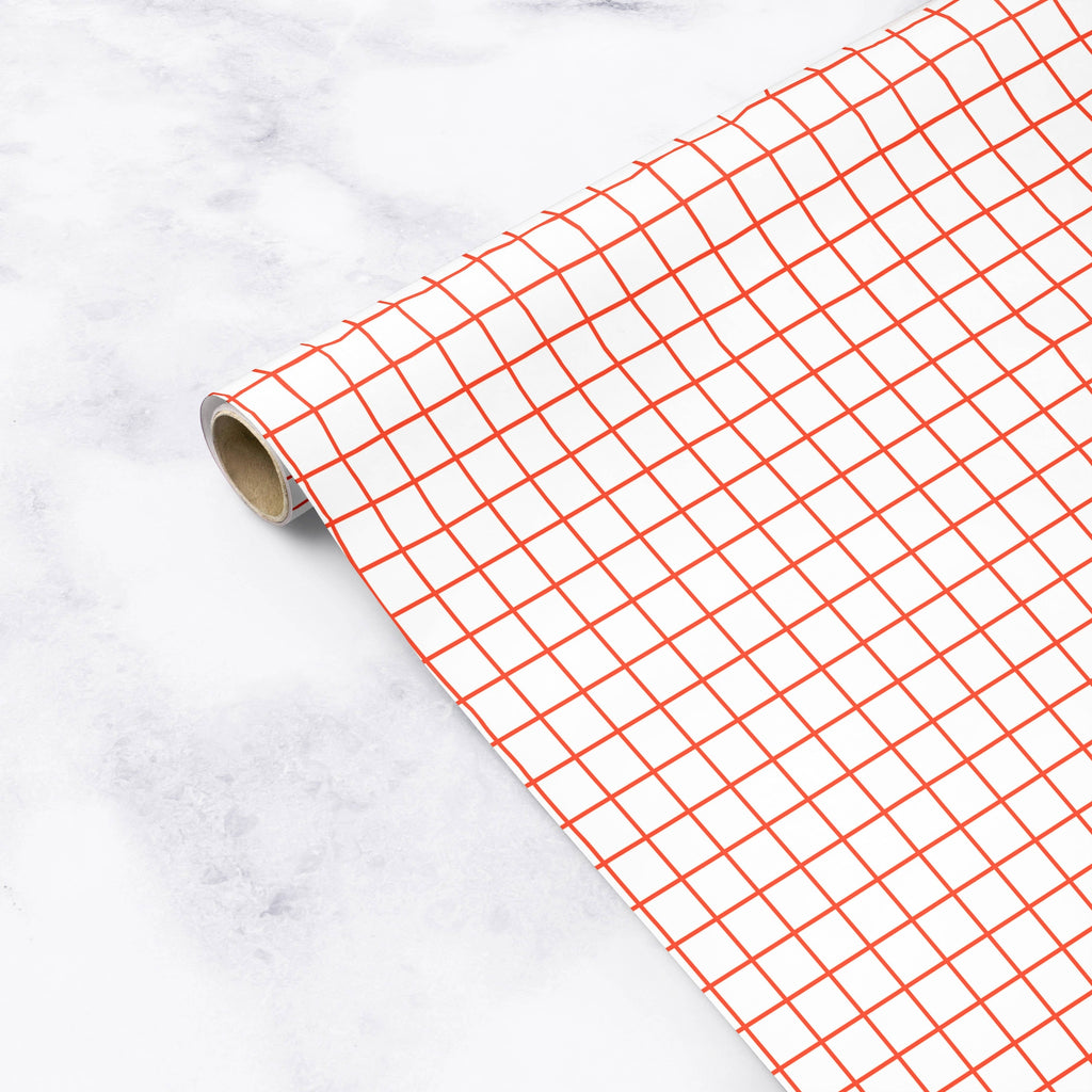 Graph Paper Grid Gift Wrap - 3 Sheets by MellowWorks