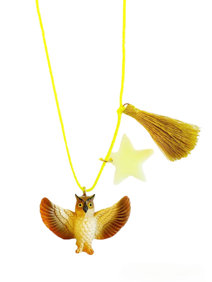 Marlo the Owl with Glow in the Dark Star Necklace by Gunner and Lux