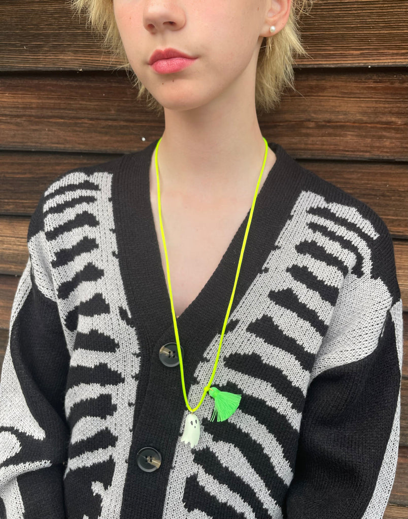 Glow in the Dark Ghost Necklace by Gunner and Lux
