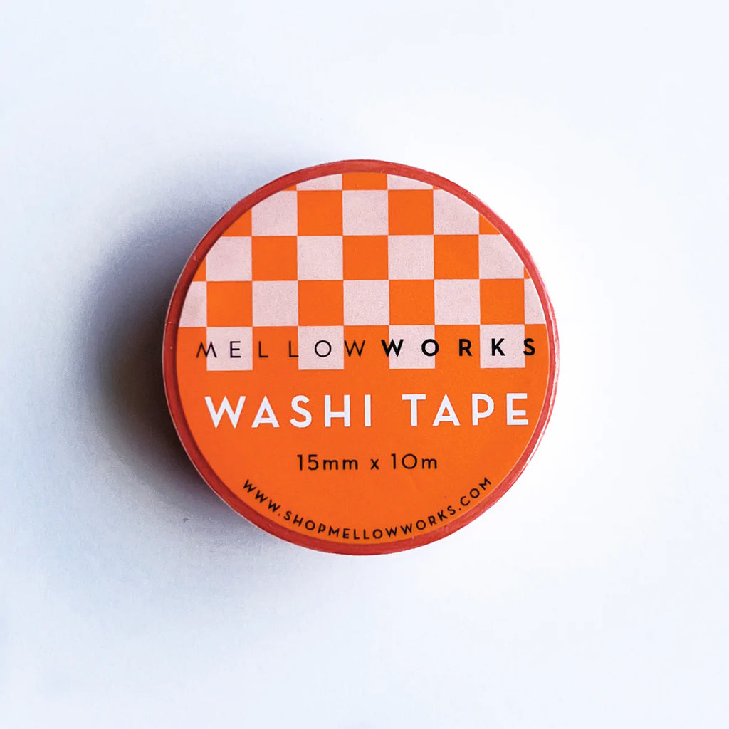 Coral Blush Checkerboard Washi Tape by Mellowworks