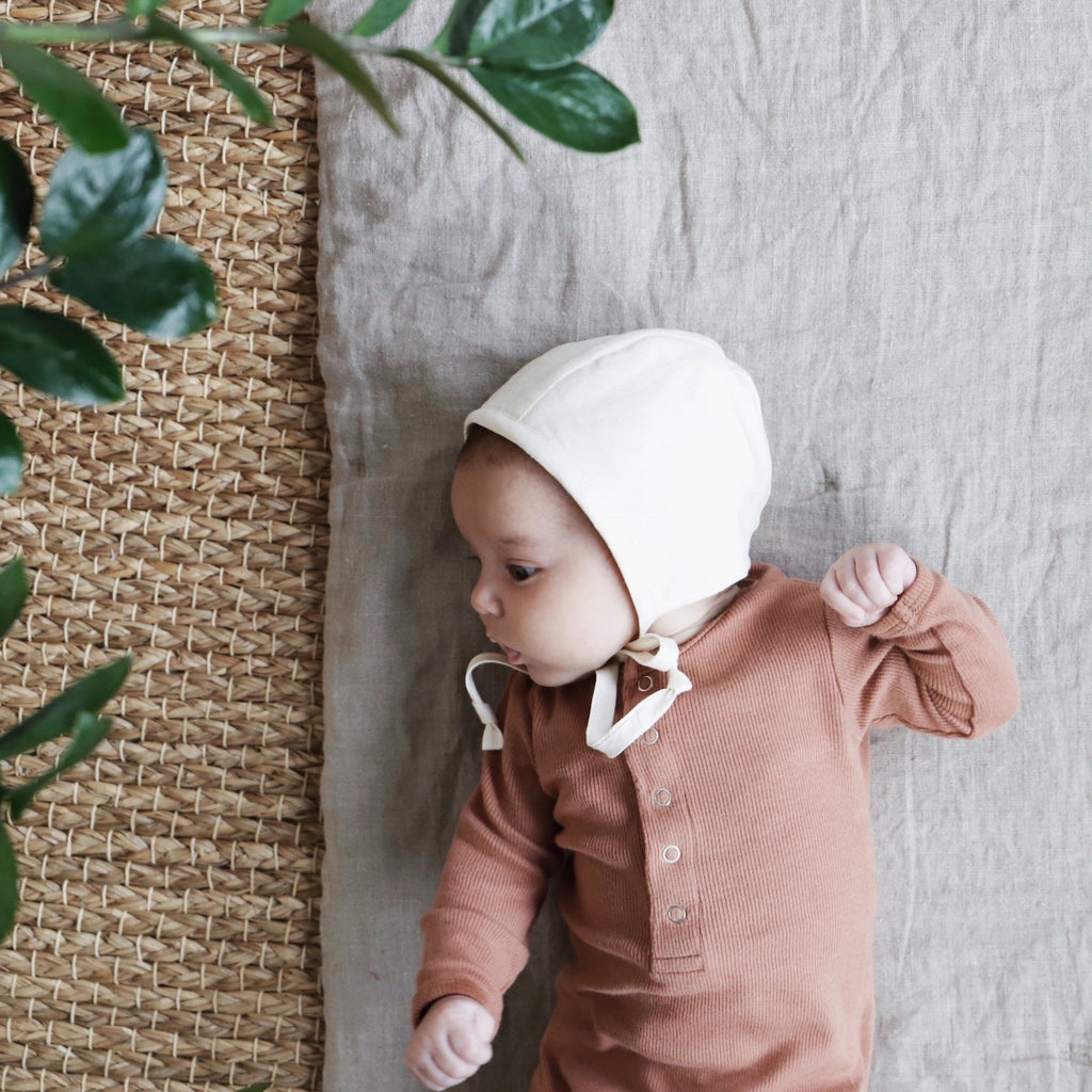 Ivory Linen Bonnet Cotton-Lined by Briar Baby