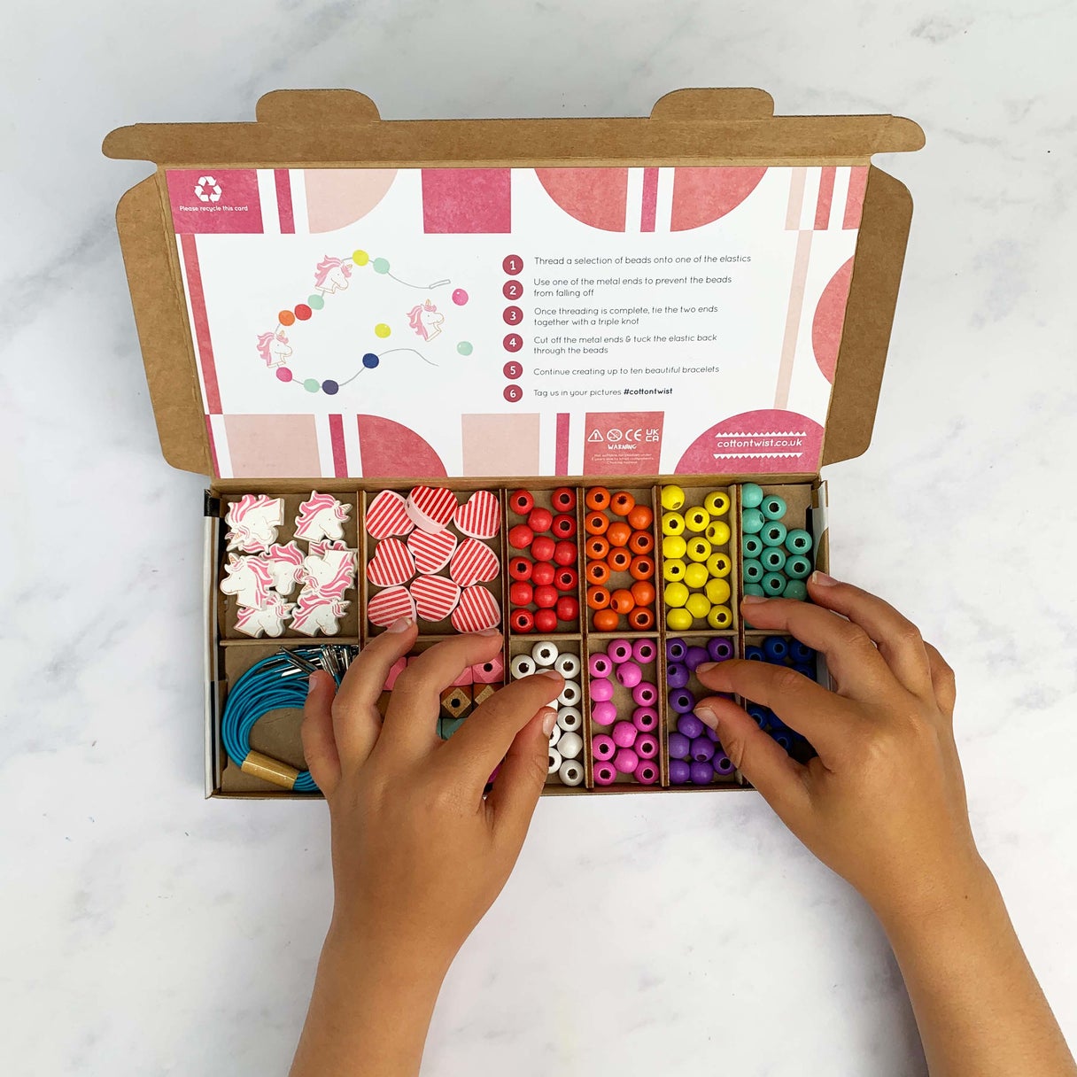 Unicorn &amp; Heart Bracelet Making Kit by Cotton Twist