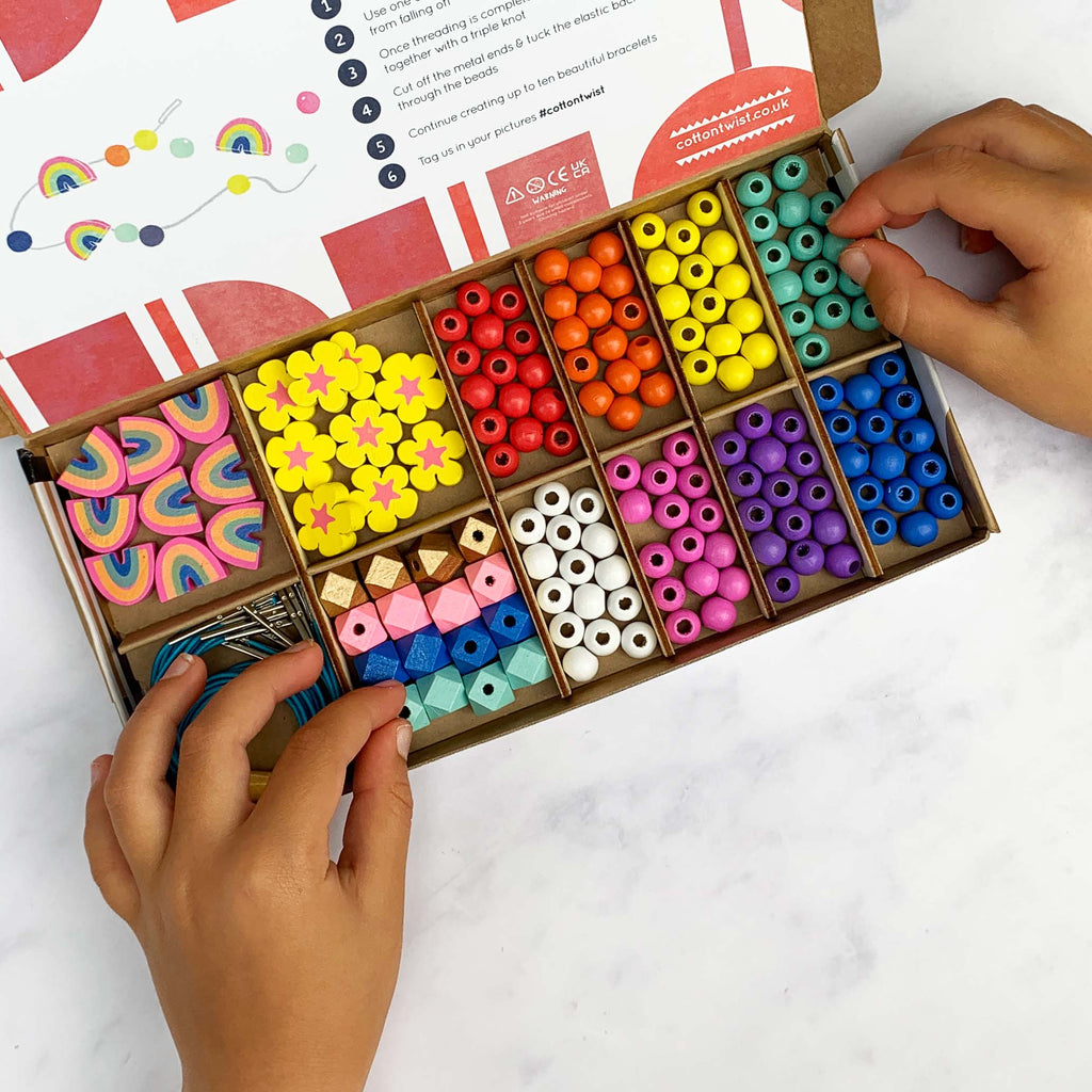 Rainbow & Flower Bracelet Making Kit by Cotton Twist – Mochi Kids