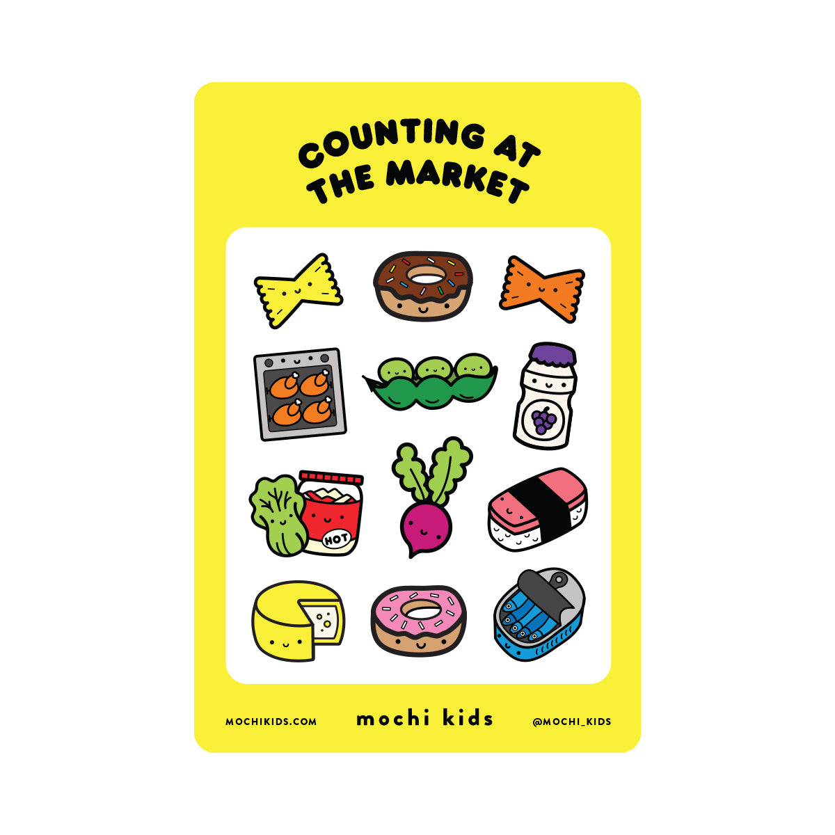Uncounted Sticker Counting at the Market Sticker Sheet by Mochi Kids