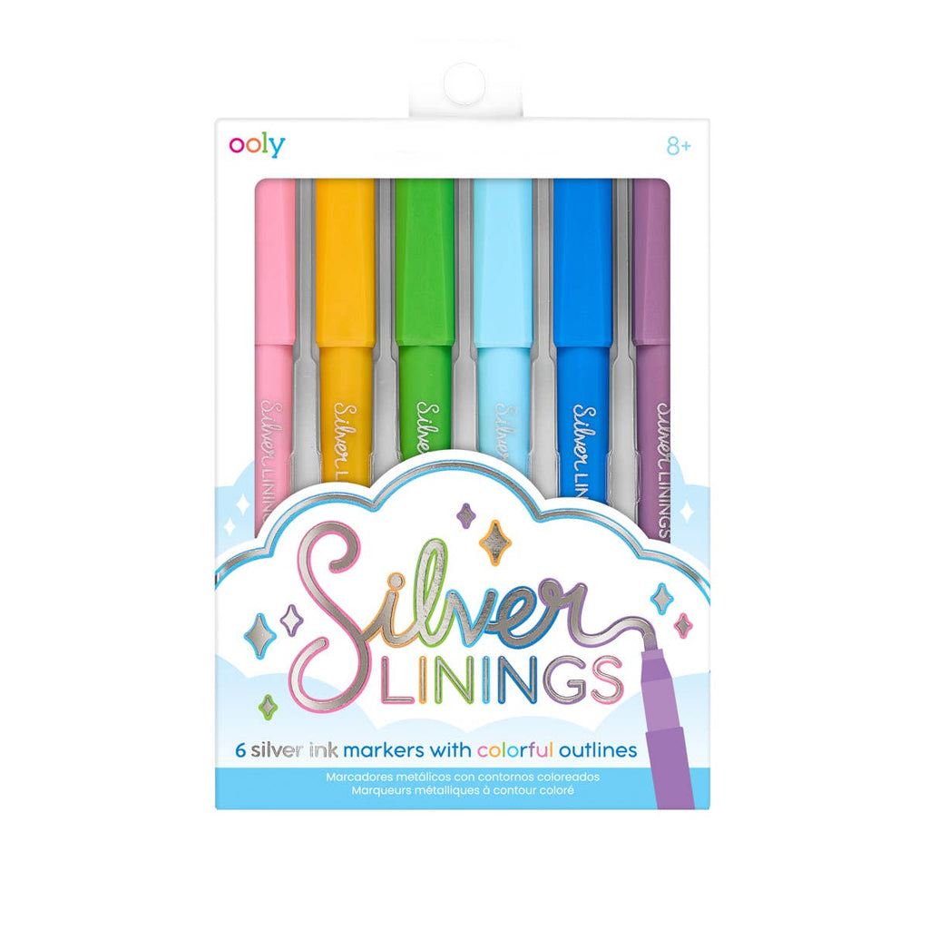Silver Linings Outline Markers - Set of 6 by Ooly – Mochi Kids