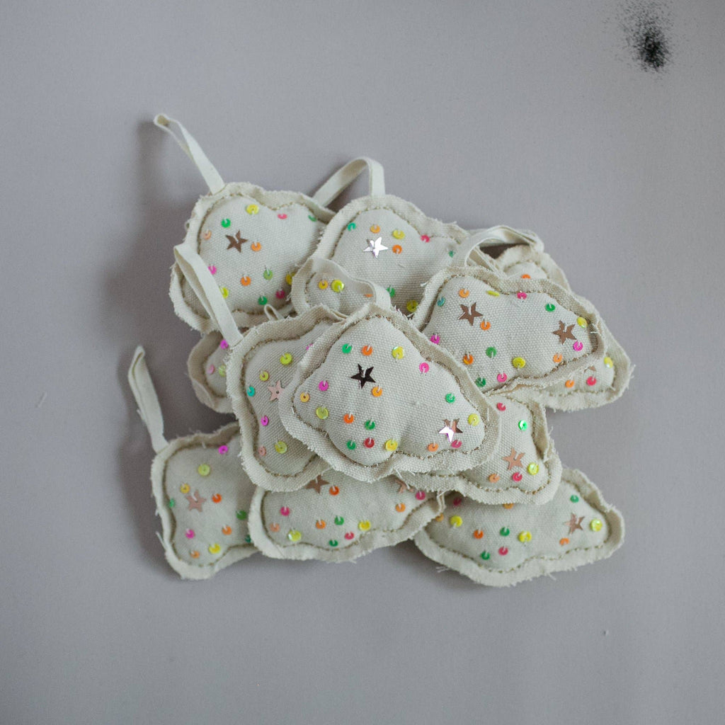 SALE Neon Confetti Cloud - Cotton & Lavender filled Ornament by Skippy Cotton