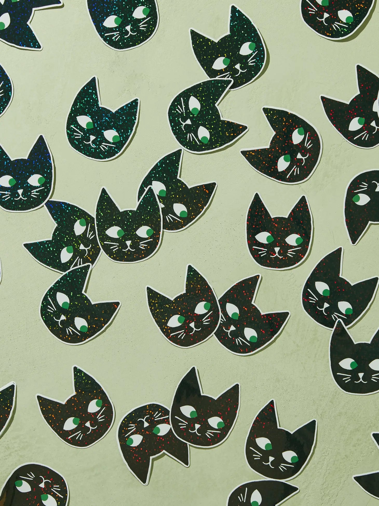Glitter Cat Head Sticker by Baby Cats of California