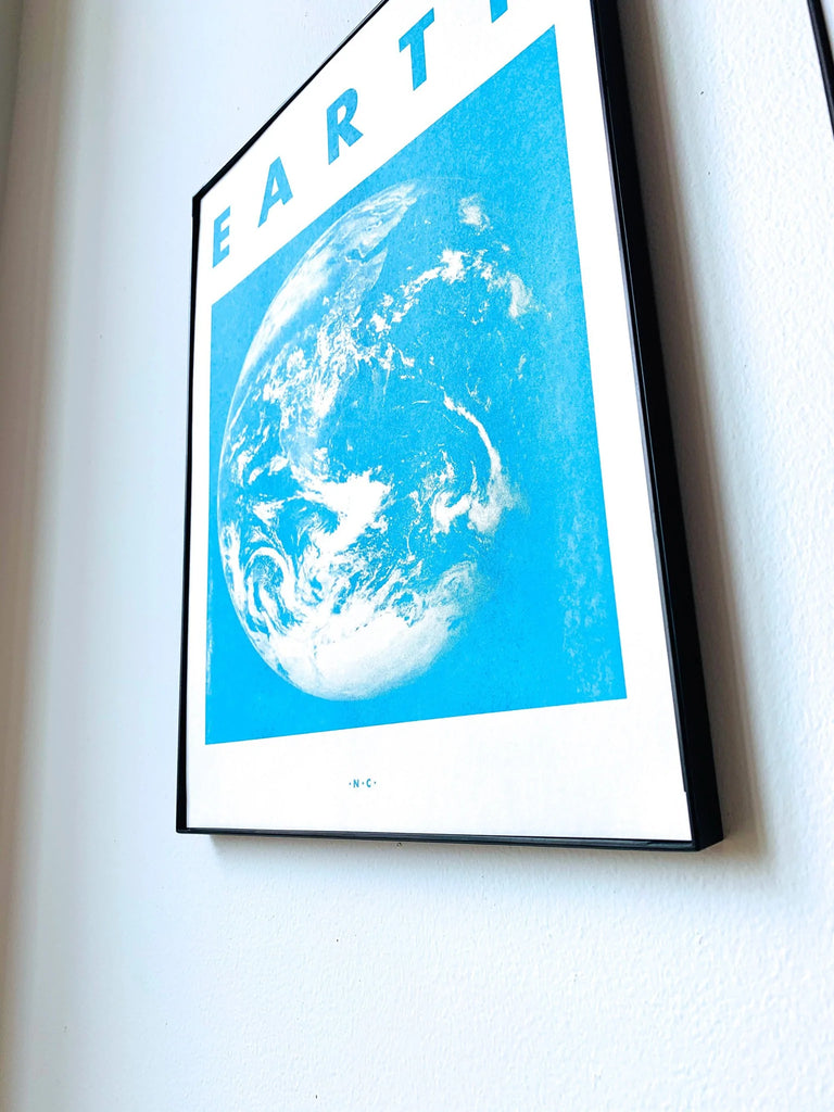 Earth - Planet Risograph Print by Next Chapter Studio
