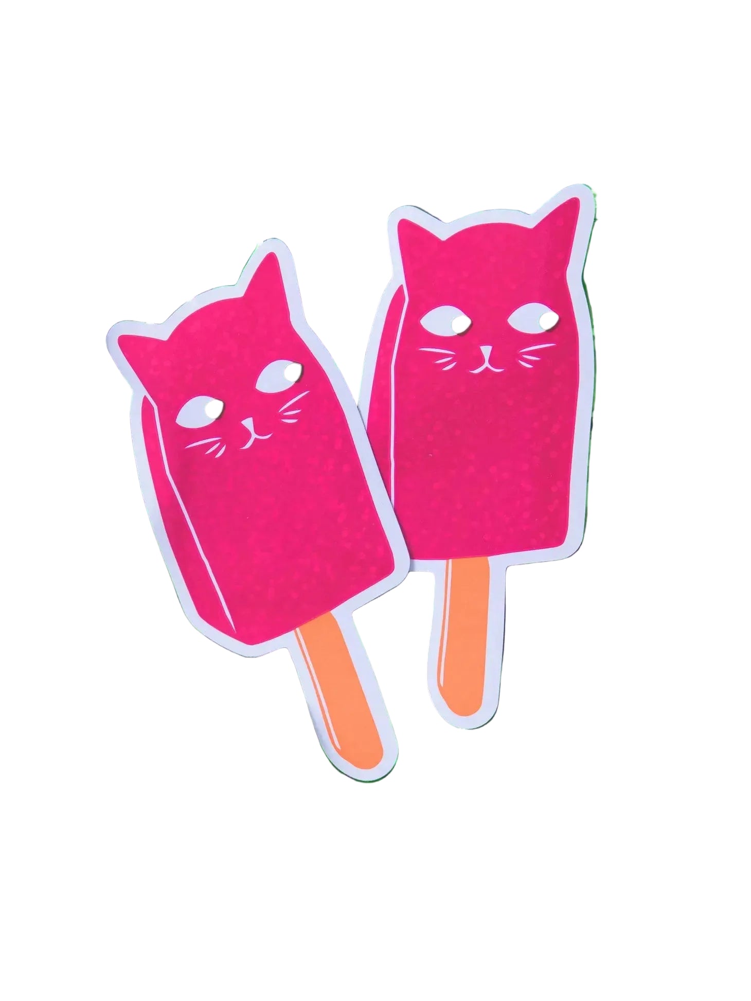 cat shaped popsicle red sticker