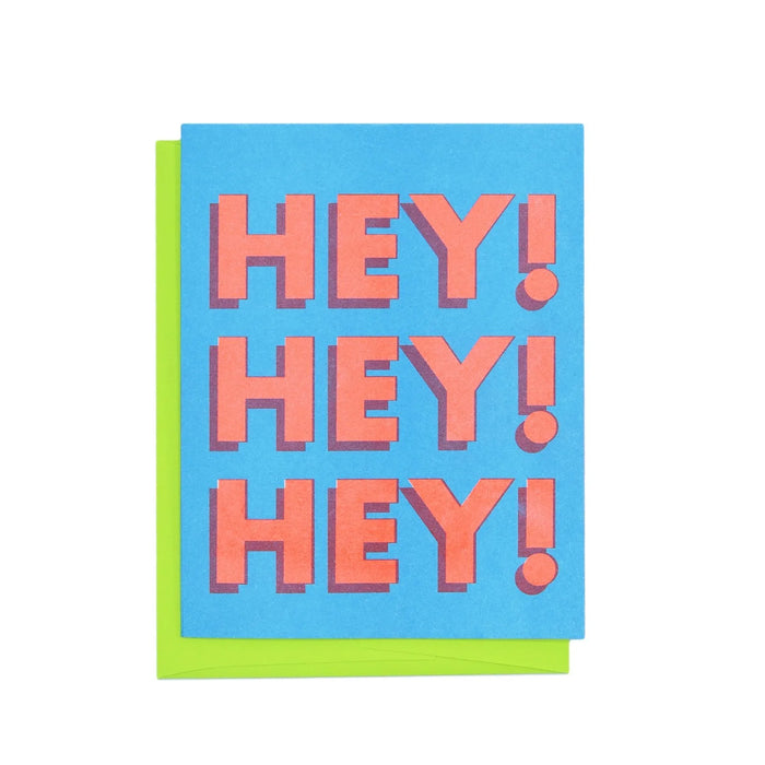HEY! HEY! HEY! - Risograph Greeting Card by Next Chapter Studio