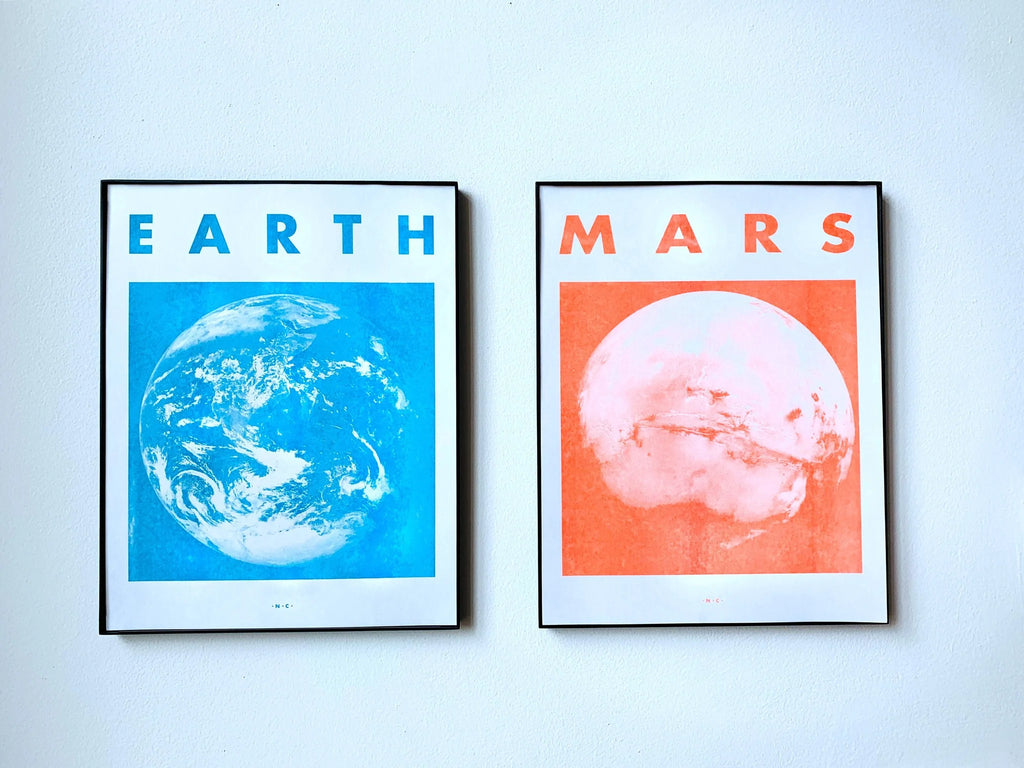 Mars - Planet Risograph Print by Next Chapter Studio
