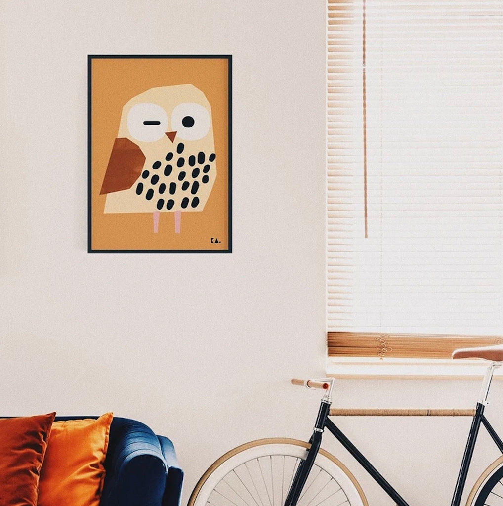 Owl Art Print by KA.