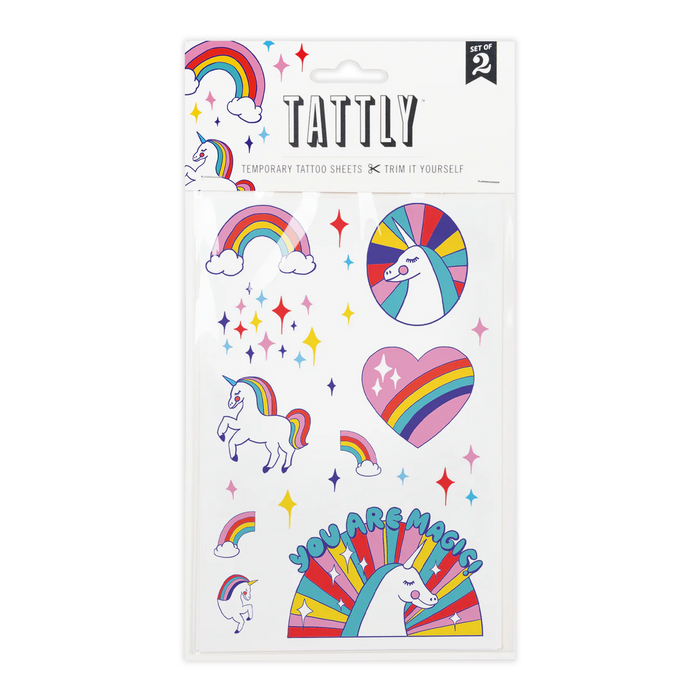 Rainbow Unicorns Tattoo Sheet by Tattly