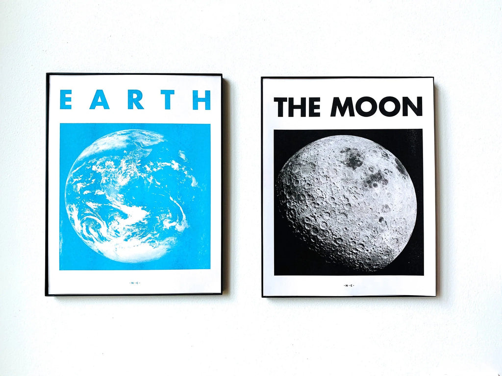 The Moon - Planet Risograph Print by Next Chapter Studio